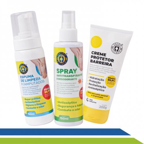 Kit Higiene Para Amputados 3 em 1 Ortho Pauher Coto e Pele Sensível