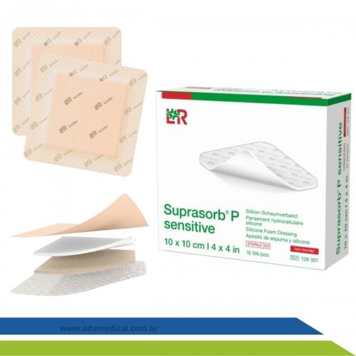 Curativo Espuma de Silicone Suprasorb P Sensitive Venosan - Escara Queimadura Pé diabético Remoção Sem Dor