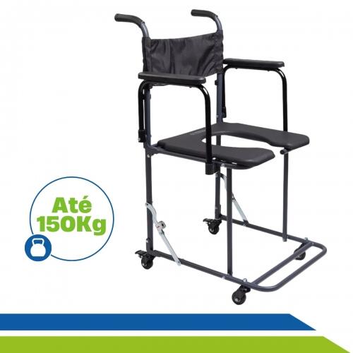 Cadeira de Banho Dobrável Higiênica Ortomobil Reforçada até 150kg para Idoso e Mobilidade Reduzida