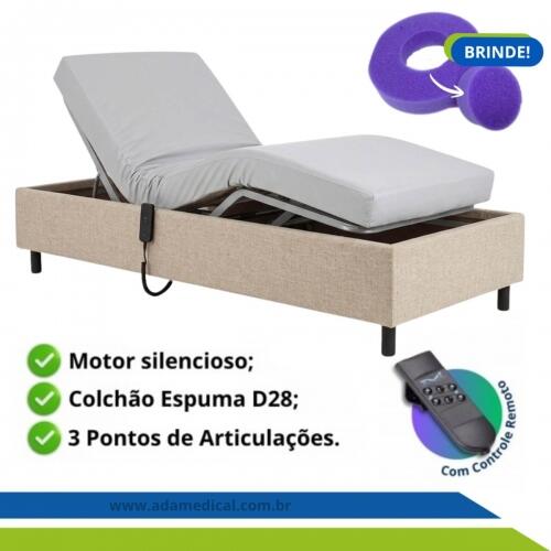Cama Hospitalar Motorizada Articulada Zeus com Colchão D28 Original Capa Cadeirante Acamado Idoso Pilati