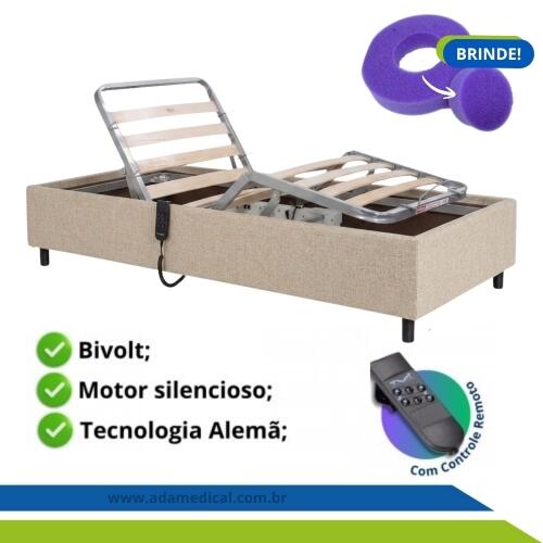 Cama Hospitalar Motorizada Articulada Zeus até 150kg Com Controle Remoto Idoso Acamado Cadeirante Pilati