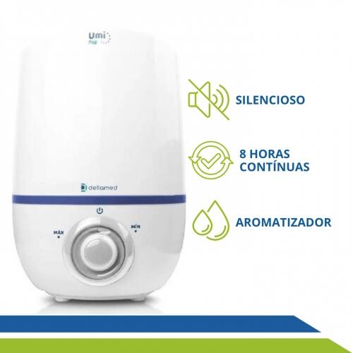 Umidificador Ultrassônico 2,3L Silencioso Aromatizador Bivolt Quarto Bebê Dellamed