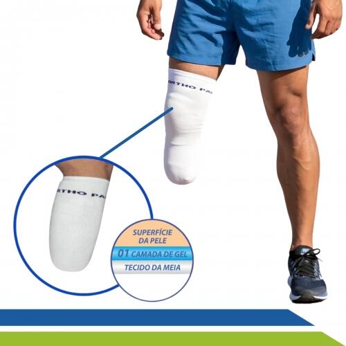 Meia para Coto Ortopédica com Gel Prótese Amputação Transtibial Maior Conforto e Encaixe Ortho Pauher