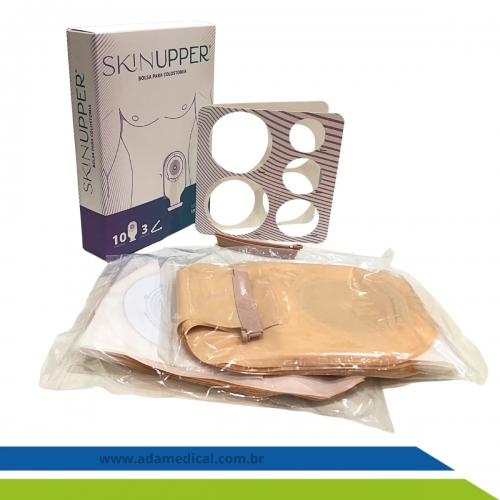 Bolsa para Colostomia e Ileostomia Drenável 19-64mm com Filtro e Clamp Skinupper – Recortável, Confortável e Segura