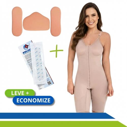 Kit Pós-Cirúrgico Abdominoplastia com Cinta Completa, Kit Placas de Contenção e Fita de Silicone