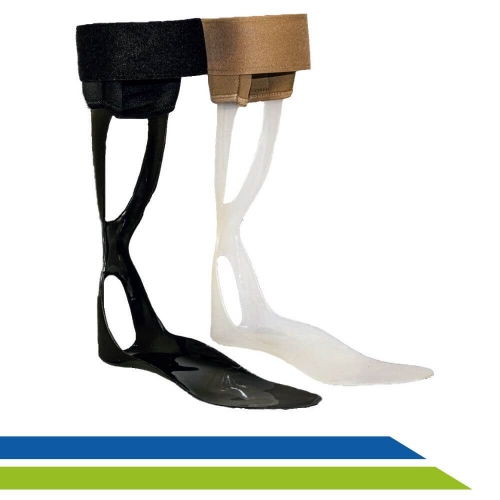 Calha Ortopédica AFO Flexível para Pés Caídos (preta ou branca) Dilepé