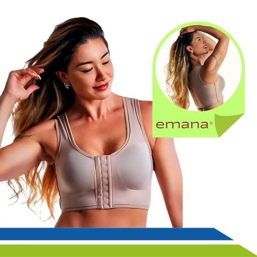 Sutiã Pós-Cirúrgico Emana Regata Mamoplastia  Mastectomia Compressão New Form