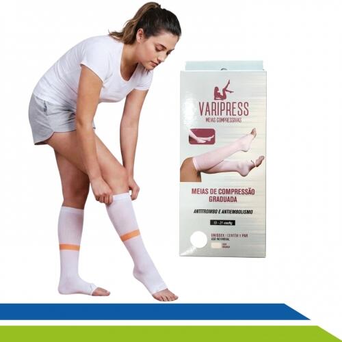 Meia de Compressão Cirúrgica 3/4 Anti-trombose Embolia Abdominoplastia Bariátrica Mamoplastia Varipress