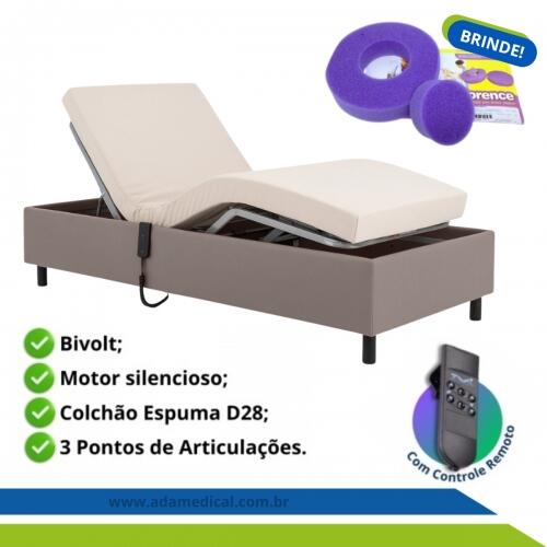 Cama Hospitalar Motorizada Articulada Zeus com Colchão D28 Original Capa Cadeirante Acamado Idoso Pilati