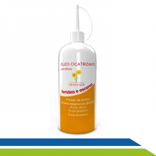 Óleo Cicatrizante A.G.E Curativo Feridas Escaras Girassol Vitamina A e E Dermaex - CÓD. 3495