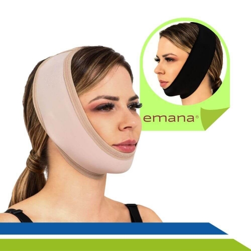 Máscara Faixa Para Lipo de Papada Mentoniana Otoplástia Tecido Emana Compressão - New Form