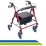 Andador de Alumínio Idoso com 4 Rodas, Assento e Regulagem de Altura Até 100 kg Dilepé