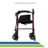 Andador de Alumínio Idoso com 4 Rodas, Assento e Regulagem de Altura Até 100 kg Dilepé