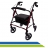 Andador de Alumínio Idoso com 4 Rodas, Assento e Regulagem de Altura Até 100 kg Dilepé