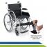 Cadeira De Rodas Dobrável Reforçada com Duplo X Até 120kg Rodas Antifuro para Idoso e Mobilidade Reduzida